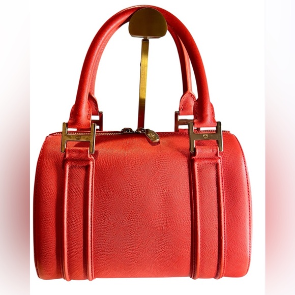 MCM Orange Leather Satchel Gold Hardware - Authentic Vintage - Picture 2 of 11